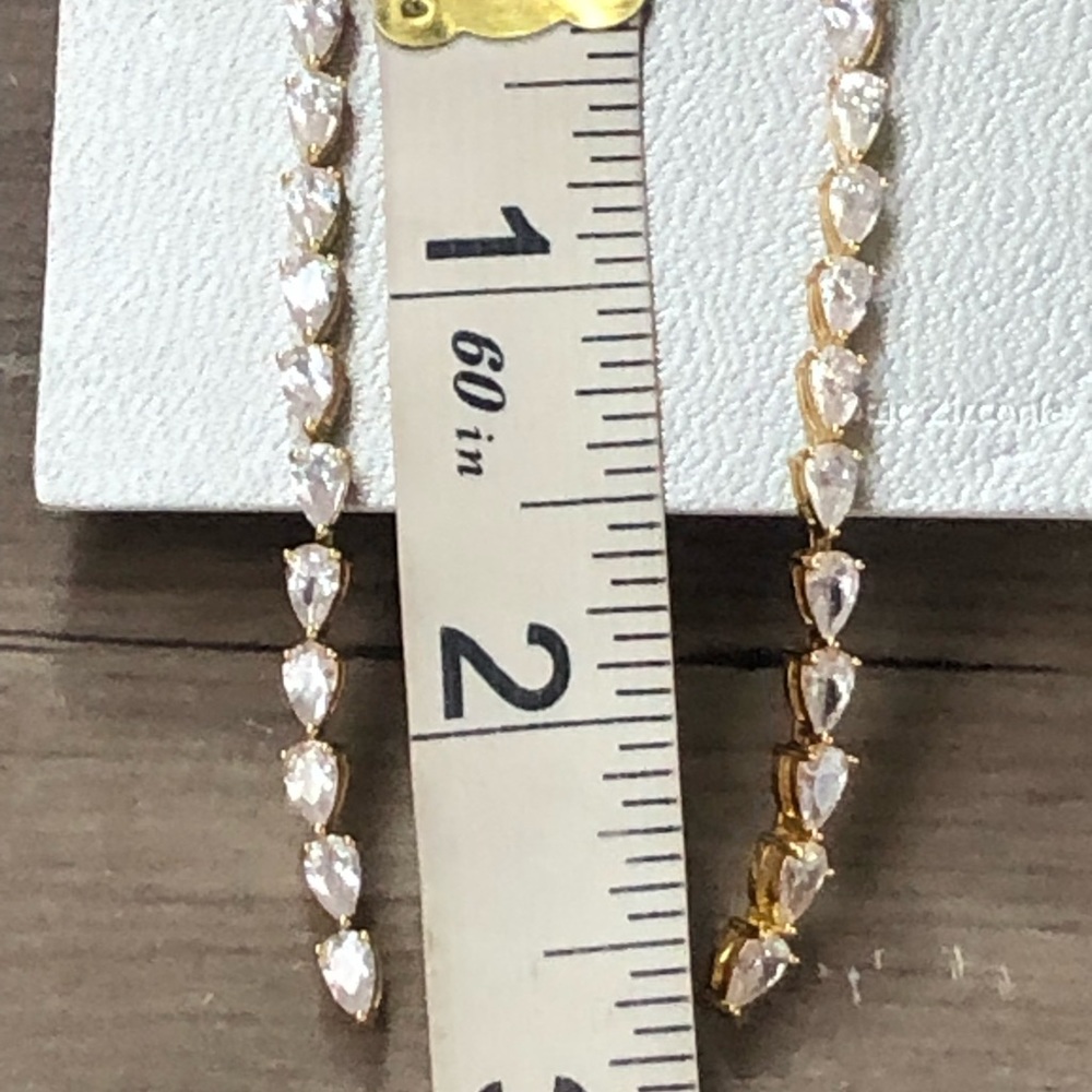 New Nordstrom gold cubic zirconia drop earrings - Picture 7 of 7